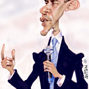 Caricatura Oro Barak-Obama