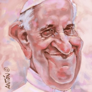 Caricatura Oro  Papa-Francisco